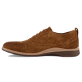 The Cap-Toe Dress Shoe by Amberjack in Grizzly Brown Suede - Medial View