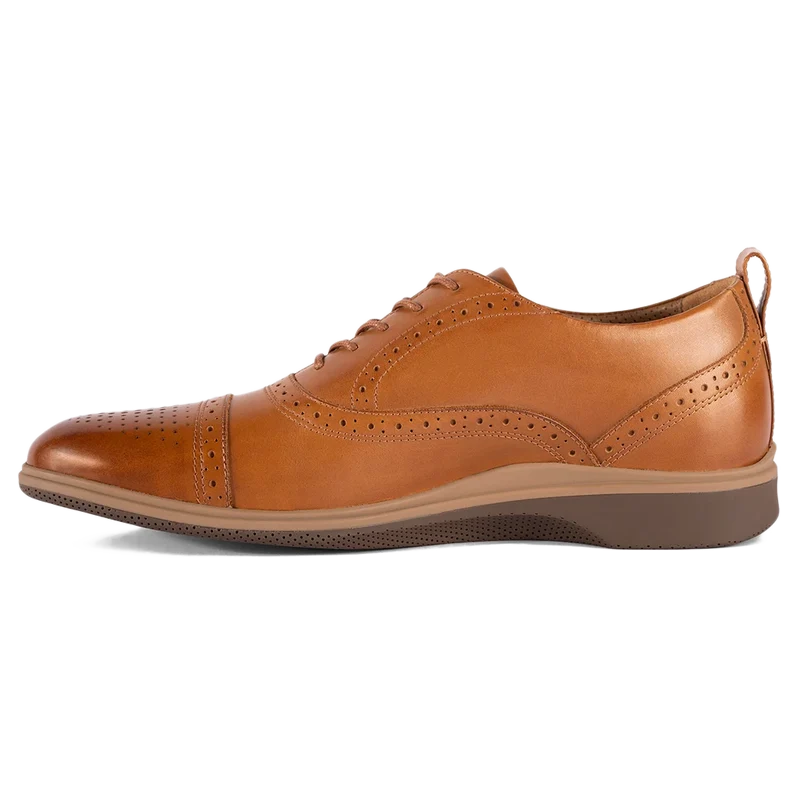 The Cap-Toe in Honey Tan by Amberjack - Medial View