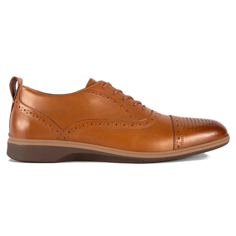 The Cap-Toe in Honey Tan by Amberjack - Medial View