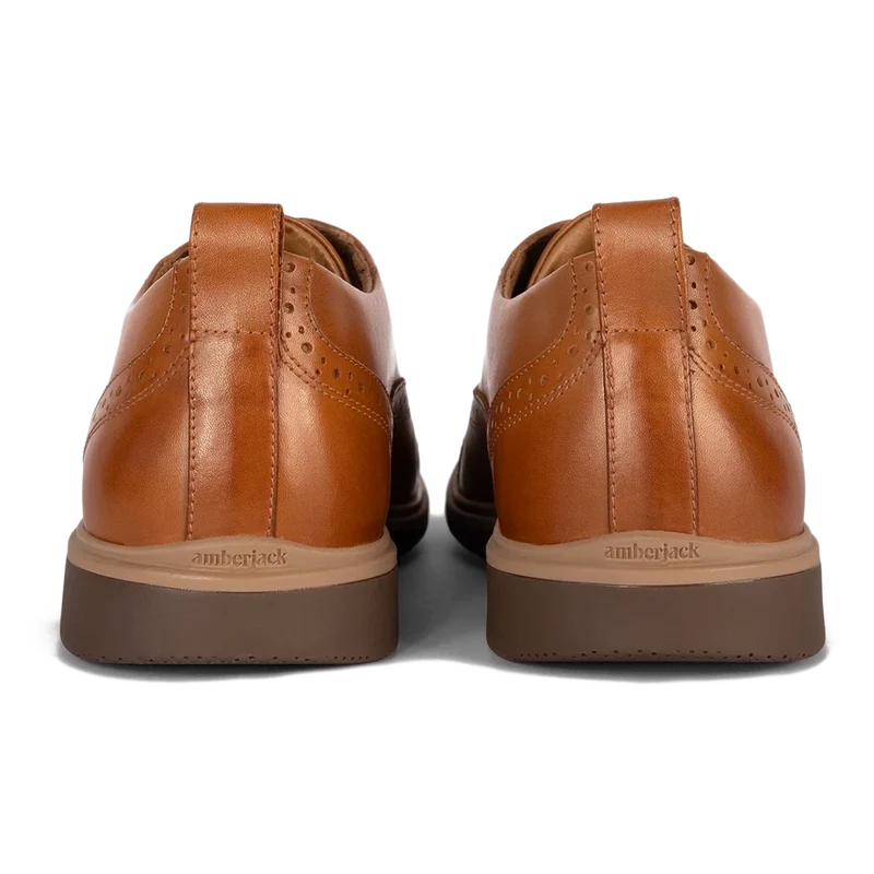 The Cap-Toe in Honey Tan by Amberjack - Back View