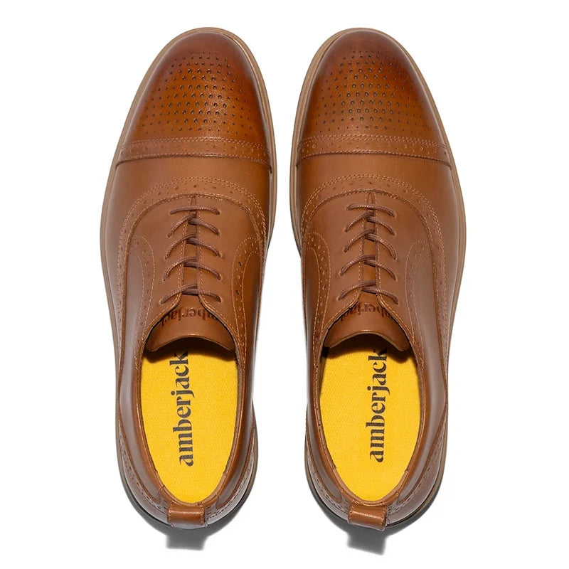 The Cap-Toe in Honey Tan by Amberjack - Top Down View