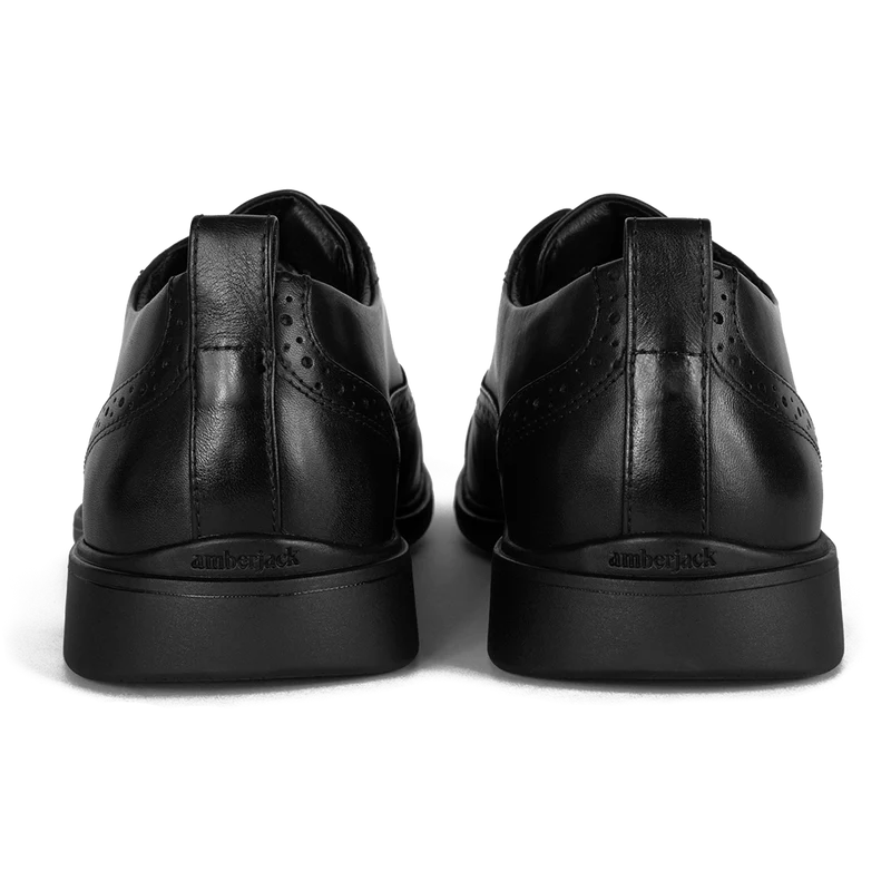 The Cap-Toe in Obsidian Black by Amberjack - Back View