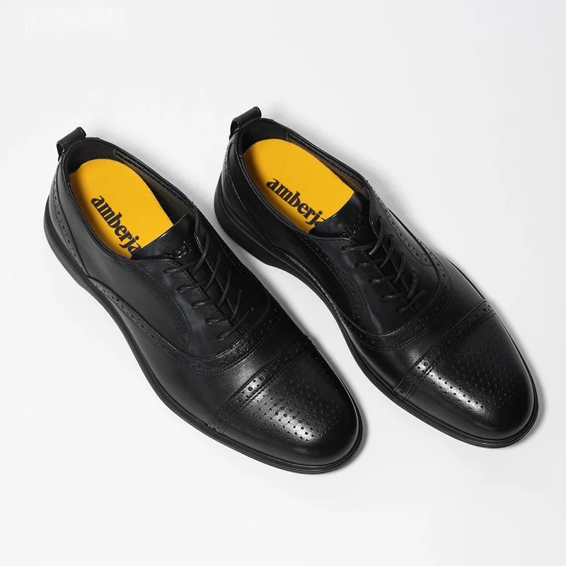 The Cap-Toe in Obsidian Black by Amberjack - Three Quarter Angle