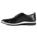 The Cap-Toe in Onyx Black and White by Amberjack - Medial View