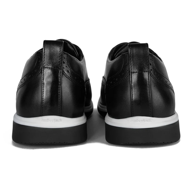 The Cap-Toe in Onyx Black and White by Amberjack - Back View