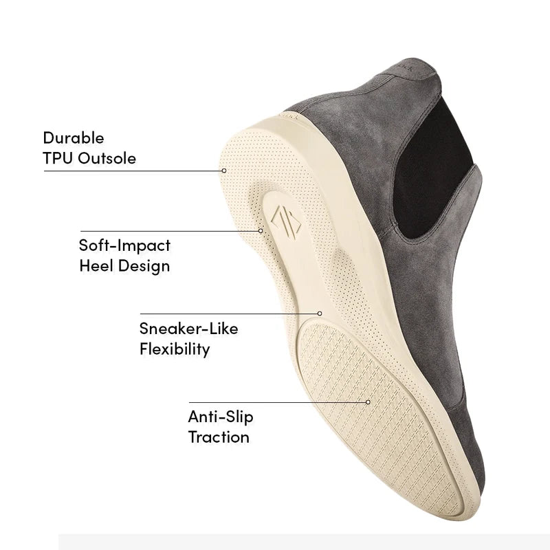 The Chelsea by Amberjack in Carbon Grey Suede - Labeled Outsole