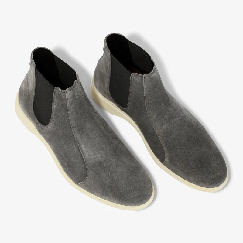 The Chelsea by Amberjack in Carbon Grey Suede - Three Quarter Angle