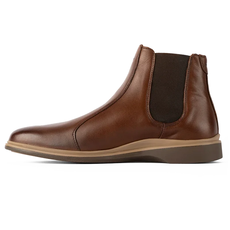 The Chelsea Boot by Amberjack in Chestnut Brown Leather - Medial Side View