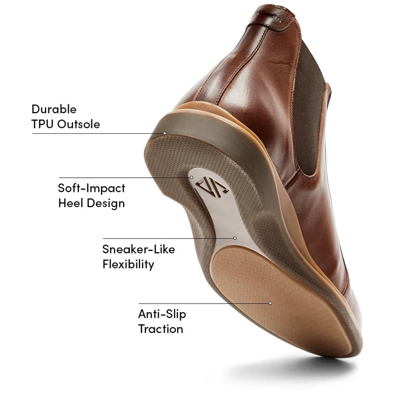 The Chelsea Boot by Amberjack in Chestnut Brown Leather - Labeled Outsole