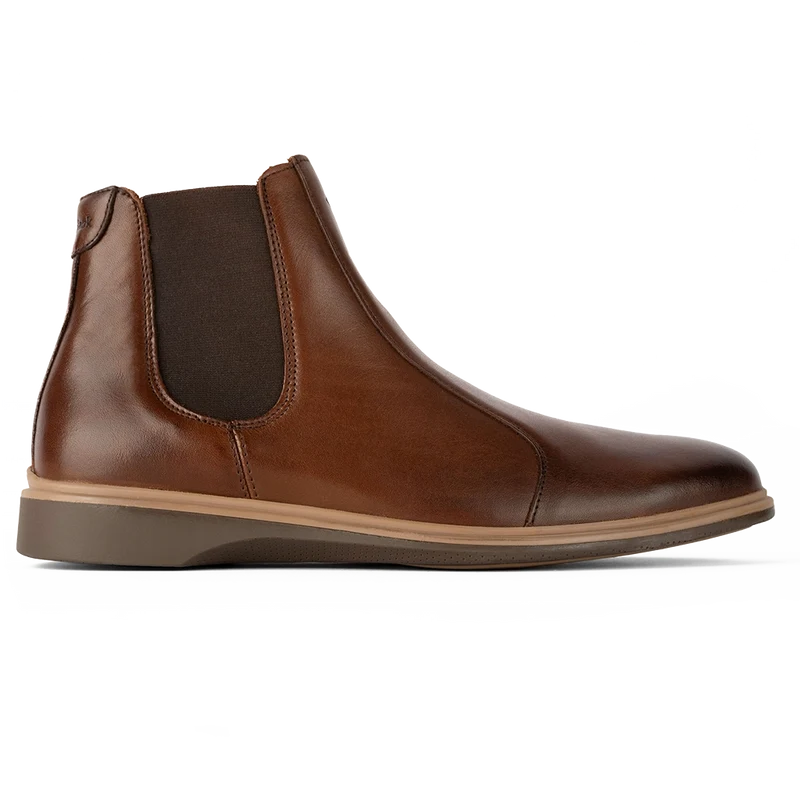 The Chelsea Boot by Amberjack in Chestnut Brown Leather - Lateral Side View