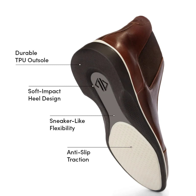 The Chelsea Boot by Amberjack in Coffee Brown Leather - Labeled Outsole