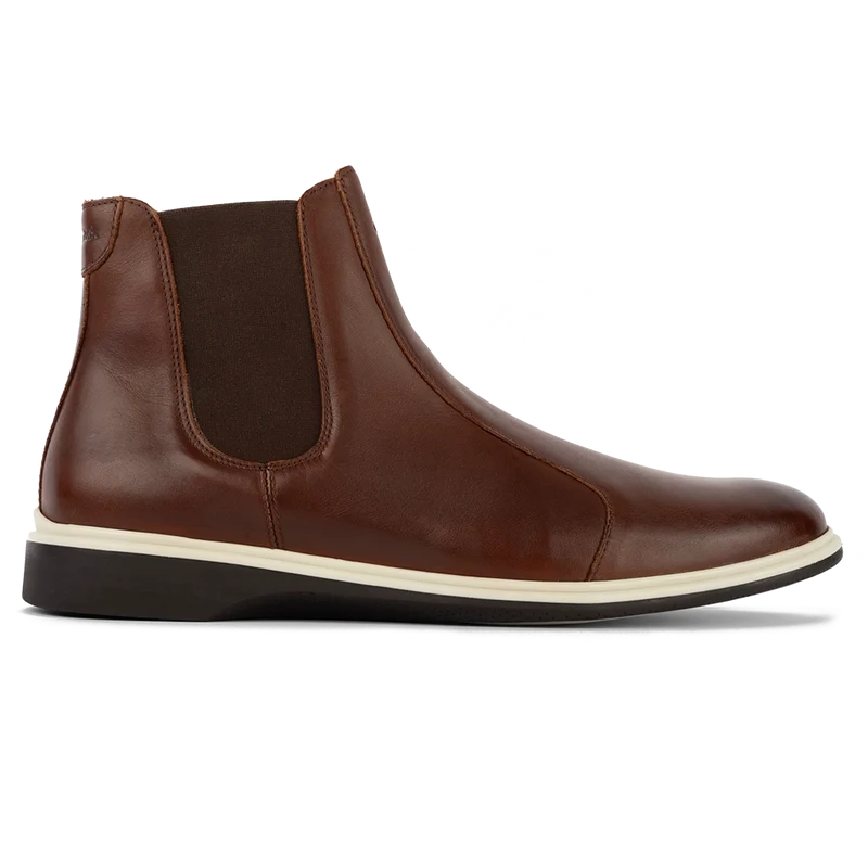 The Chelsea Boot by Amberjack in Coffee Brown Leather - Lateral Side View
