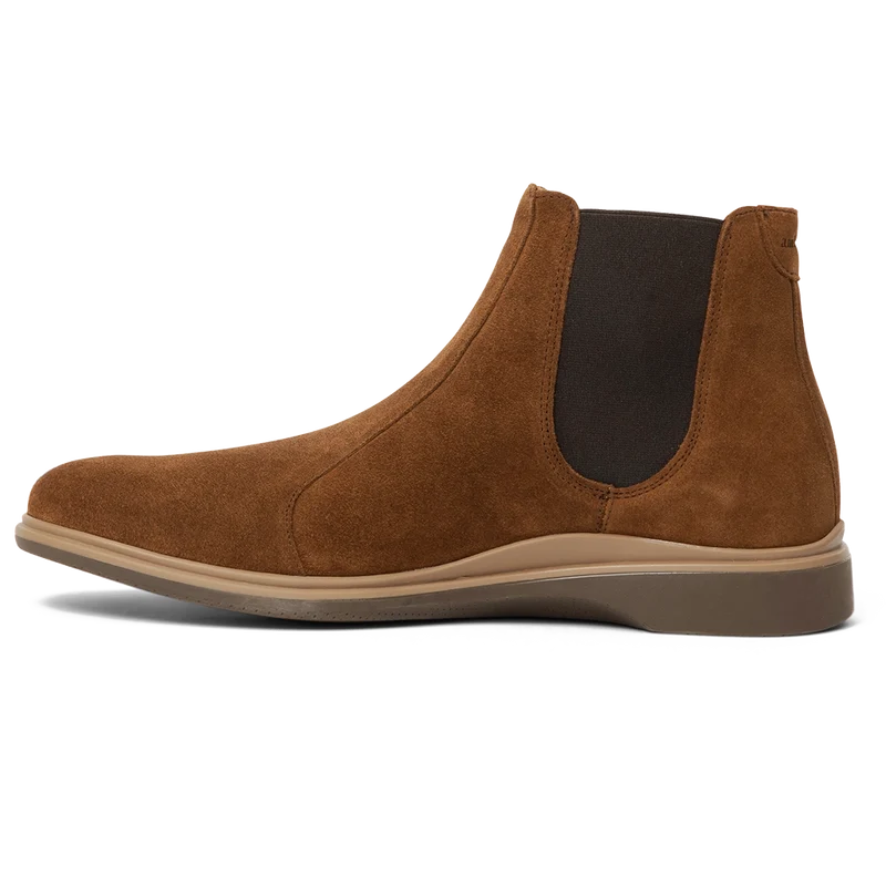 The Chelsea Boot by Amberjack in Grizzly Brown Suede - Medial Side View