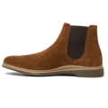 The Chelsea Boot by Amberjack in Grizzly Brown Suede - Medial Side View