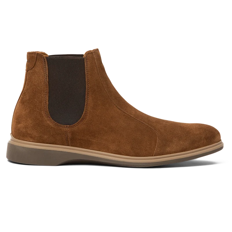 The Chelsea Boot by Amberjack in Grizzly Brown Suede - Lateral Side View