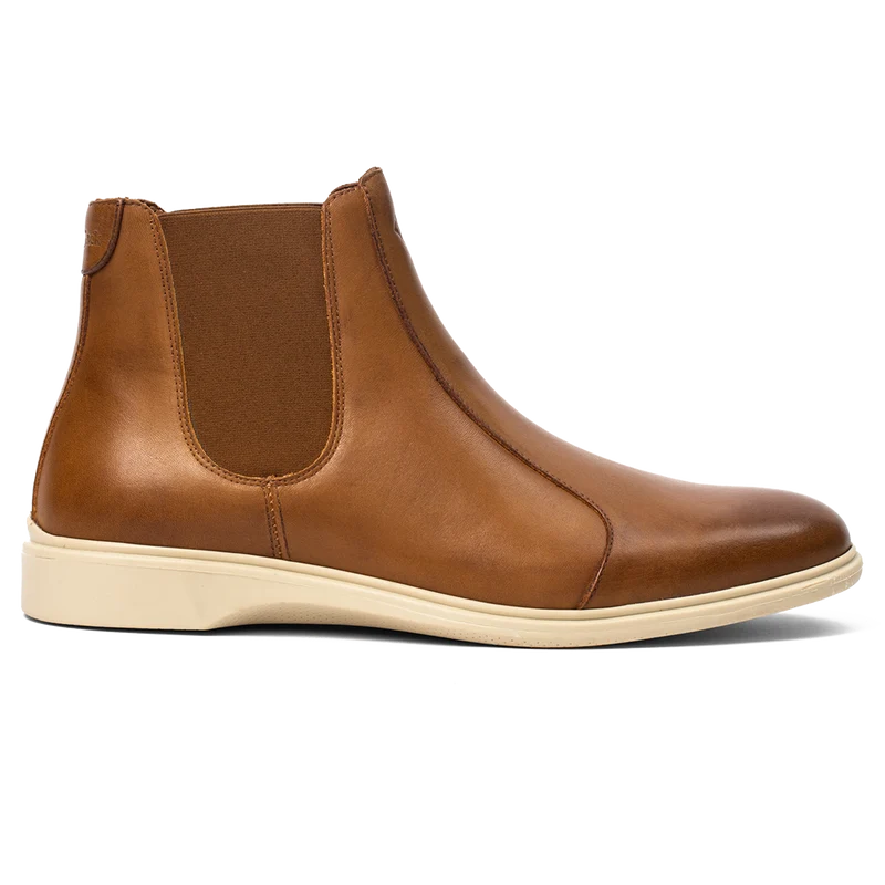 The Chelsea Boot by Amberjack in Honey & Cream Tan Leather - Lateral Side View