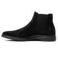 The Chelsea Boot by Amberjack in Midnight Black Suede - Medial Side View