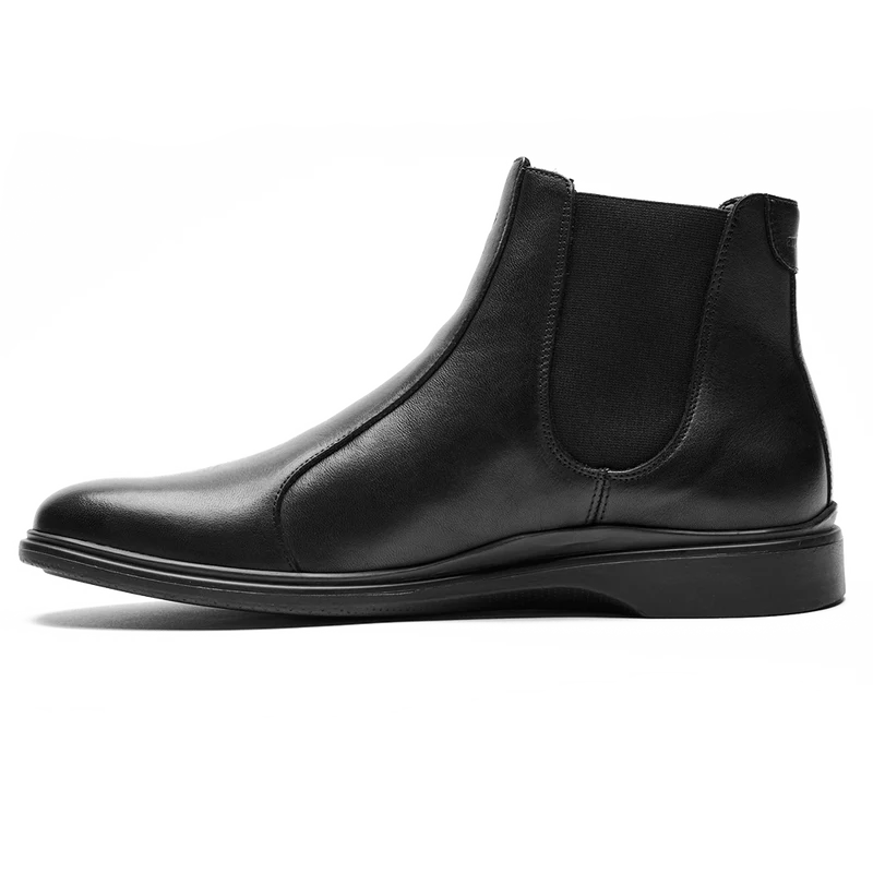 The Chelsea Boot by Amberjack in Obsidian Black Leather - Medial View