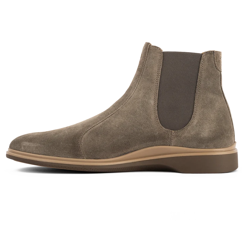 The Chelsea Boot by Amberjack in Slate Grey Suede - Medial Side View