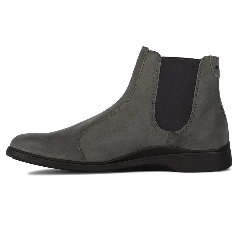The Chelsea by Amberjack in Steel Grey Nubuck - Medial View