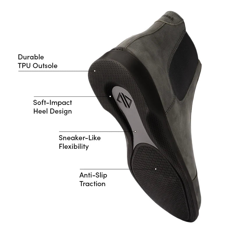 The Chelsea by Amberjack in Steel Grey Nubuck - Labeled Outsole