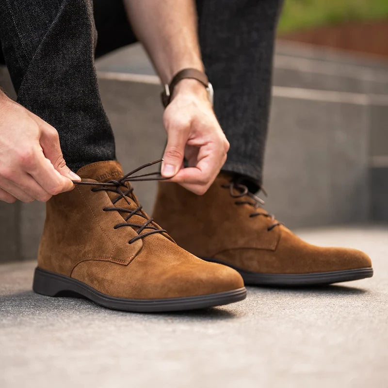 Chukka Grizzly on model with black jeans