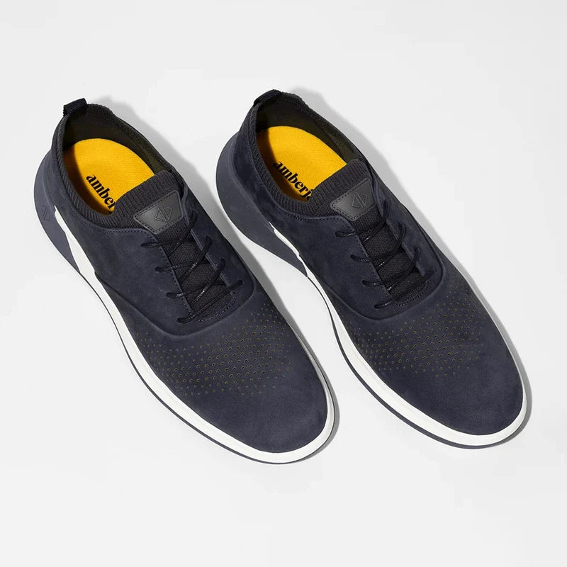 The Hybrid in Cobalt Blue Nubuck by Amberjack - Three Quarter Angle