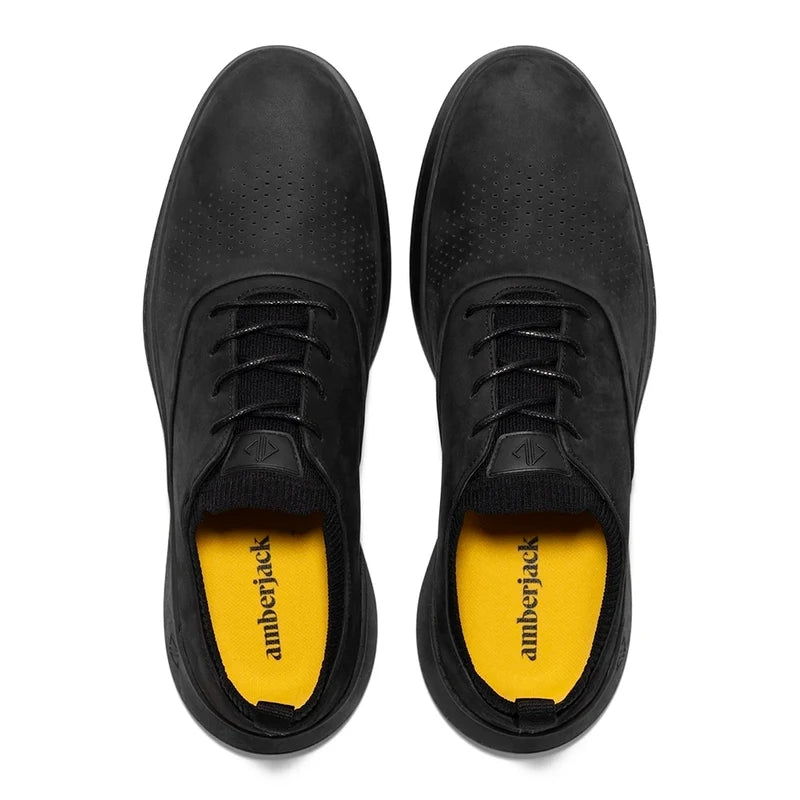 The Hybrid in Midnight Black Nubuck by Amberjack - Top Down View