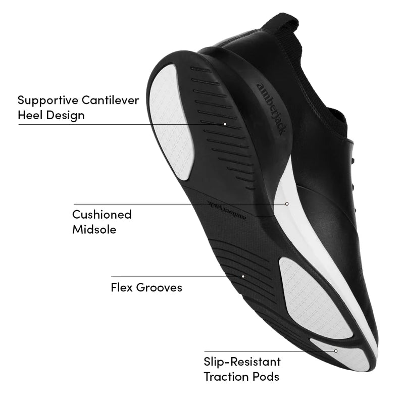 The Hybrid  in Onyx Black by Amberjack - Labeled Outsole