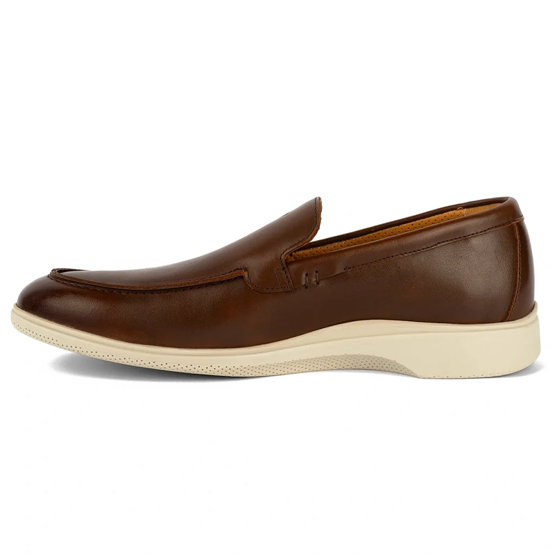The Loafer in Chestnut & Cream Brown by Amberjack - Medial View