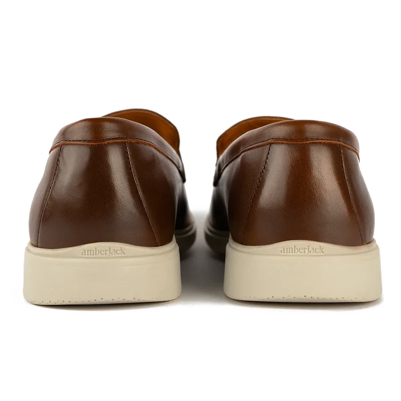 The Loafer in Chestnut & Cream Brown by Amberjack - Back View
