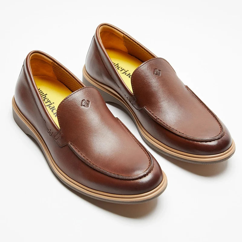 The Loafer in Chestnut Brown by Amberjack - Three Quarter Angle