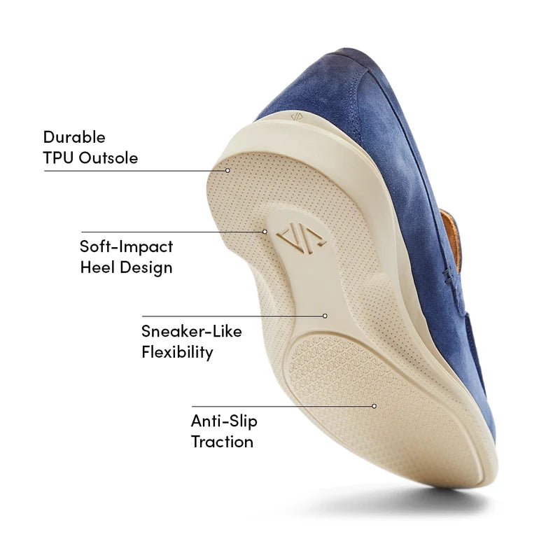 The Loafer in Cobalt Blue by Amberjack - Labeled Outsole