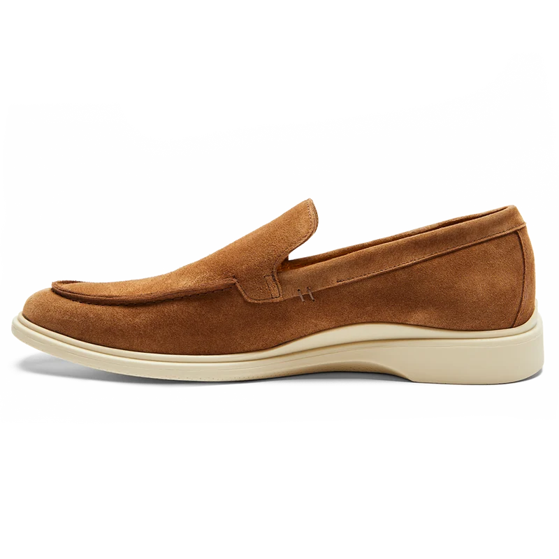 The Loafer by Amberjack in Grizzly Brown Suede - Medial View