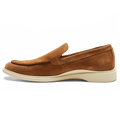 The Loafer by Amberjack in Grizzly Brown Suede - Medial View