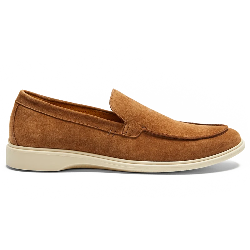 The Loafer by Amberjack in Grizzly Brown Suede - Lateral View