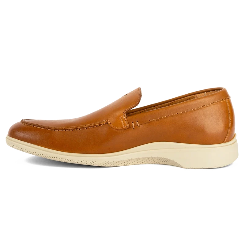 The Loafer by Amberjack in Honey & Cream Tan Leather - Medial View