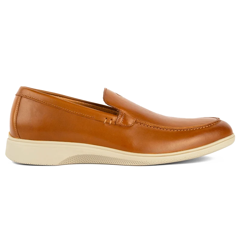 The Loafer by Amberjack in Honey & Cream Tan Leather - Lateral View