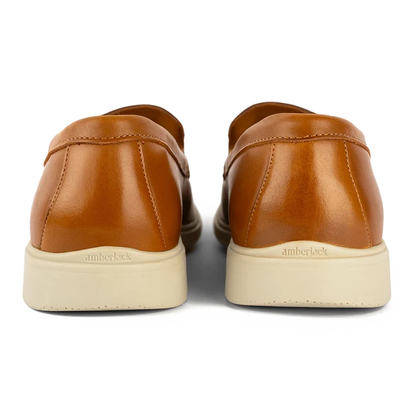 The Loafer by Amberjack in Honey & Cream Tan Leather - Back View