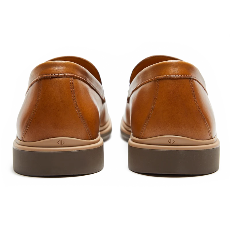 The Loafer by Amberjack in Honey Tan Leather - Back View