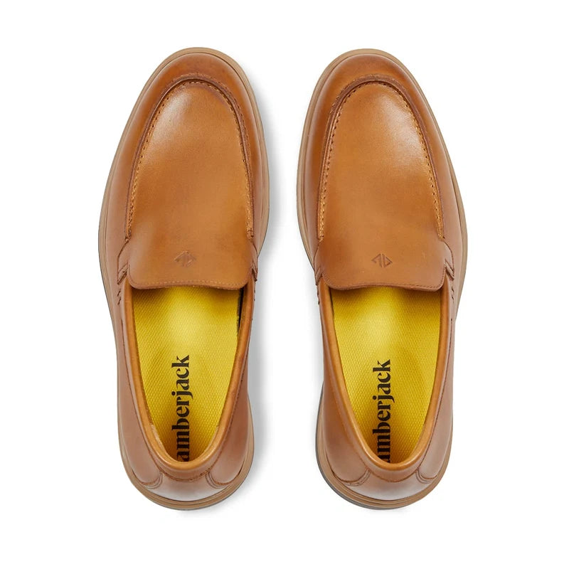 The Loafer by Amberjack in Honey Tan Leather - Top Down View