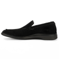 The Loafer by Amberjack in Midnight Black Suede - Medial View