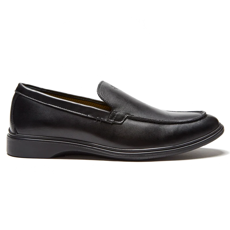 The Loafer by Amberjack in Obsidian Black Leather - Lateral View