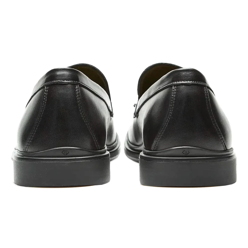The Loafer by Amberjack in Obsidian Black Leather - Back View