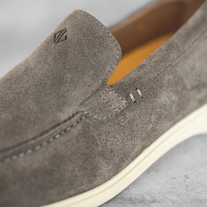 The Loafer by Amberjack in Slate Grey Suede - detail photo