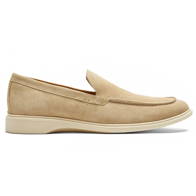 The Loafer by Amberjack in Tundra Light Brown Suede - Lateral View