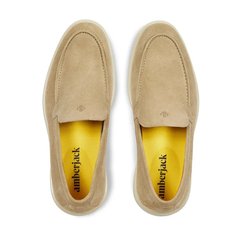 The Loafer by Amberjack in Tundra Light Brown Suede - Top Down View