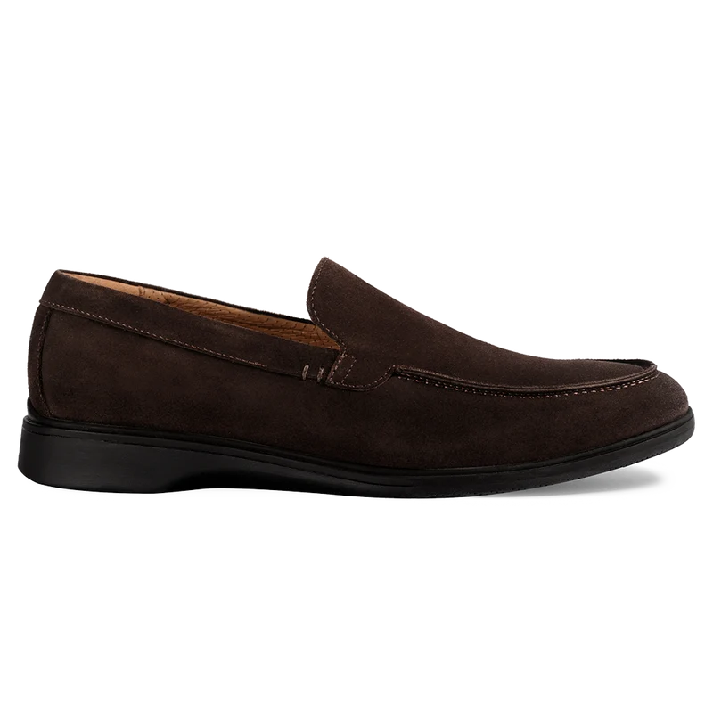 The Loafer by Amberjack in Walnut brown suede - Lateral View