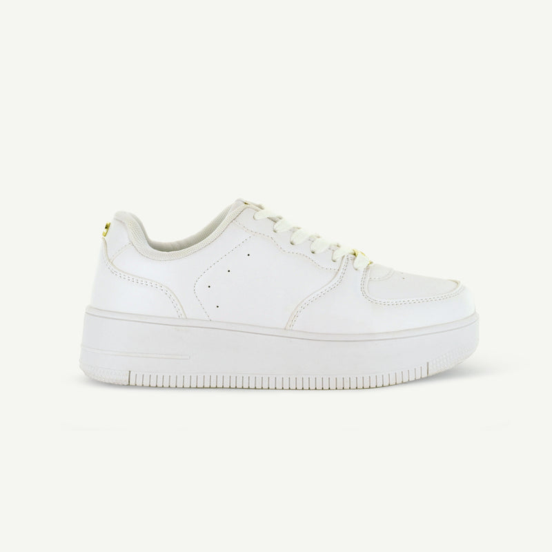 THE METRO: PLATFORM COURT SHOE - WHITE