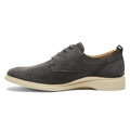 The Original Dress Shoe by Amberjack in Carbon Grey Suede - Medial View